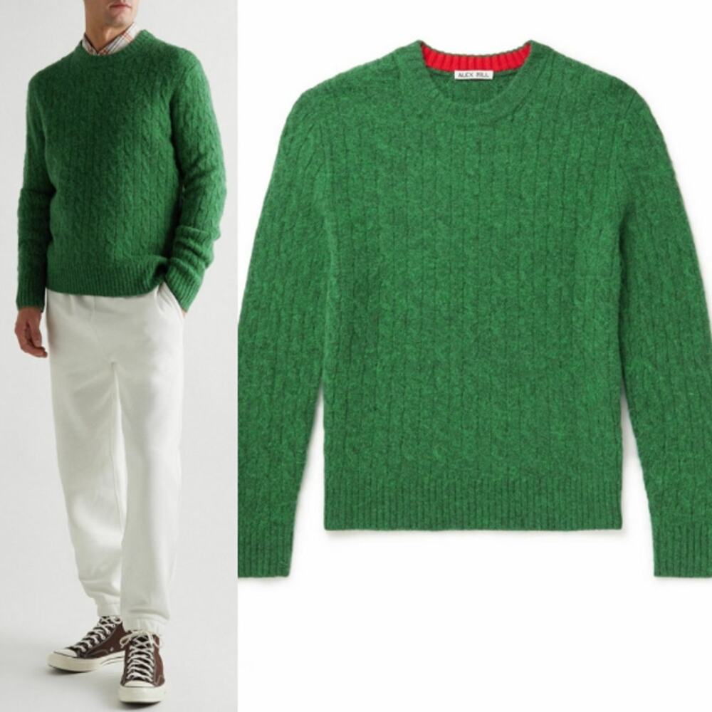 Alex Mill - Pilly Cable-Knit Merino Wool-Blend Sweater - Green Size XS